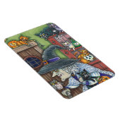 OUDE HEKS GELUKKIG HUIS, VEEL KATTEN & UIL HALLOWE MAGNEET (Rechterzijde)