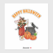 Oude heks Halloween op maat gesneden vinyl sticker (Vel)