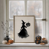 Oude heks Jack-o-Lantern Halloween-poster Poster