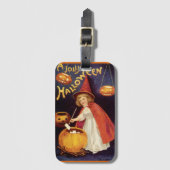 Oude heks 'Jolly Halloween' door Ellen Clapsaddle Bagagelabel (Voorkant (verticaal))