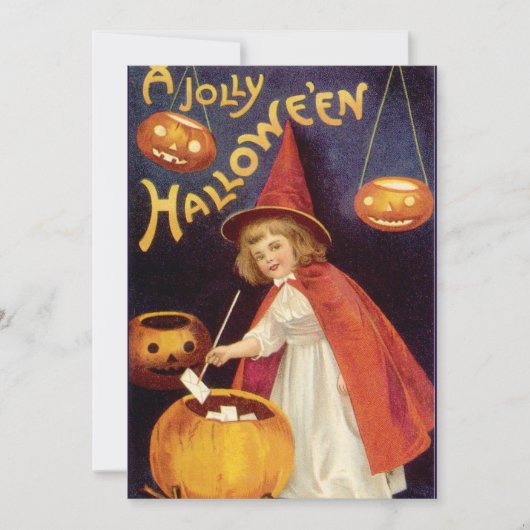 Oude heks Jolly Halloween van Ellen Clapsaddle Kaart (Voorkant)