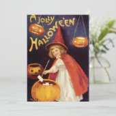 Oude heks Jolly Halloween van Ellen Clapsaddle Kaart (Staand voorkant)