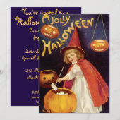 Oude heks Jolly Halloween van Ellen Clapsaddle Kaart (Voorkant / Achterkant)