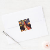 Oude heks Jolly Halloween van Ellen Clapsaddle Vierkante Sticker (Envelop)