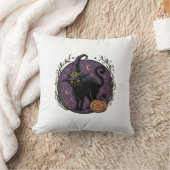 Oude Heks Kat Halloween Vector T-shirt Ontwerp_1 Kussen (Deken)