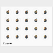 Oude Heks Kat Maan Halloween Vector Kunst_1 Ronde Sticker (Vel)
