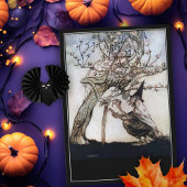 Oude heks op Halloween van Arthur Rackham Kaart
