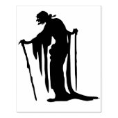 Oude heks silhouet kunst stempel (Afrduk)