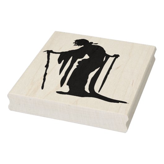 Oude heks silhouet kunst stempel (Stempel)