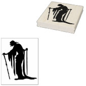 Oude heks silhouet kunst stempel (Gestempeld)