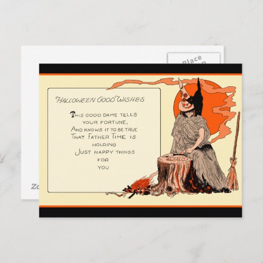 oude heks speelkaarten briefkaart (Voorkant / Achterkant)