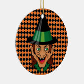 Oude heks van Halloween Keramisch Ornament (Rechts)