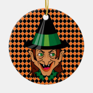 Oude heks van Halloween Keramisch Ornament