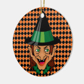 Oude heks van Halloween Keramisch Ornament (Links)