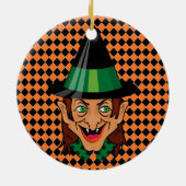 Oude heks van Halloween Keramisch Ornament (Achterkant)