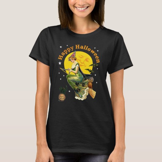 Oude heks van Halloween T-shirt (Voorkant)