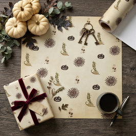 Oude hekscore Halloween-inpakpapier Cadeaupapier