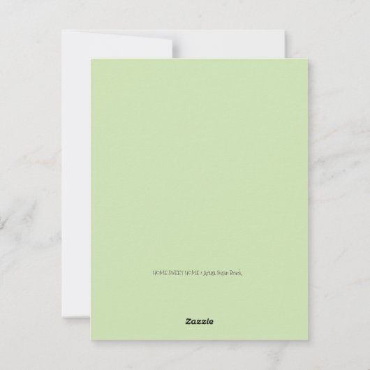 OUDE HEKSE GELUKKIG THUIS, VOL MET KATTEN & UIL HA FEESTDAGENKAART (Achterkant)