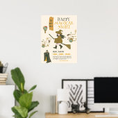 Oude Heksenfeest op Halloween, Halloweenfeest Poster (Thuiskantoor)