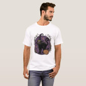 Oude Heksenkat Halloween Vector T-shirt Ontwerp_1 (Voorkant volledig)
