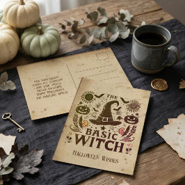 Oude heksenkern Halloween-ansichtkaart groet Briefkaart