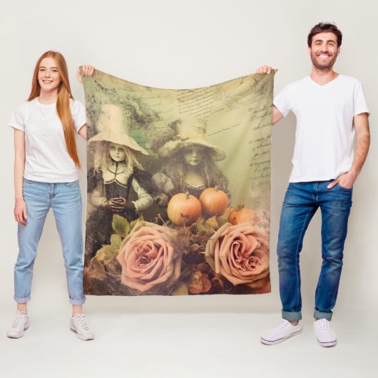 Oude heksenkunst voor Halloween Fleece Deken (In situ)