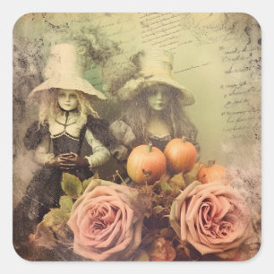 Oude heksenkunst voor Halloween Vierkante Sticker