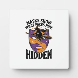 Oude Heksenmasker Halloween Gezichts Illusie Kunst Fotoplaat