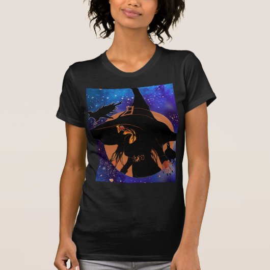 Oude heksenoogst Moon Blackbird Art T-shirt (Voorkant)