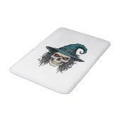 Oude Heksenskelet Halloween Vector T-shirt Ontwerp Badmat (Gekanteld)