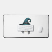 Oude Heksenskelet Halloween Vector T-shirt Ontwerp Bureaumat (Keyboard & Muis)