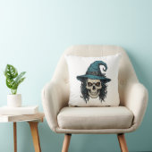 Oude Heksenskelet Halloween Vector T-shirt Ontwerp Kussen (Stoel)