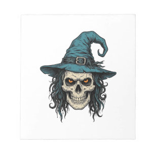 Oude Heksenskelet Halloween Vector T-shirt Ontwerp Notitieblok