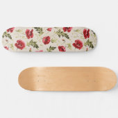 Oude heldere rode klaprozen bloempatroon persoonlijk skateboard (Horizontaal)