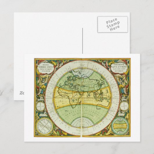 Oude Hemispheres van de wereld, bord 94 van 'T Briefkaart (Voorkant / Achterkant)