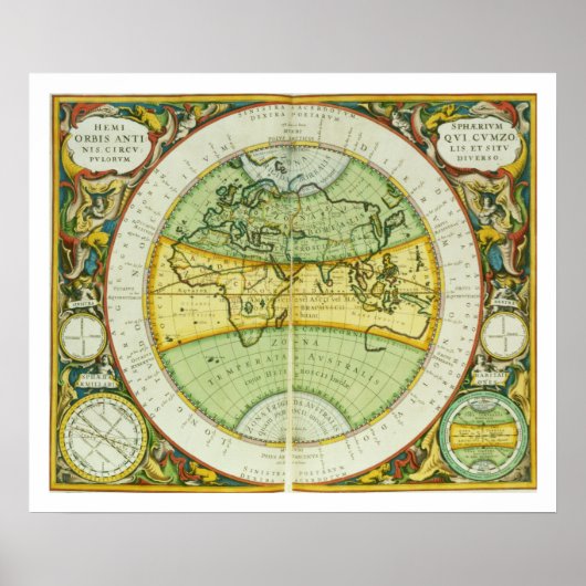 Oude Hemispheres van de wereld, bord 94 van 'T Poster (Voorkant)