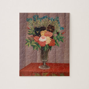 Oude Henri Rousseau Franse bloemencottagecor Legpuzzel