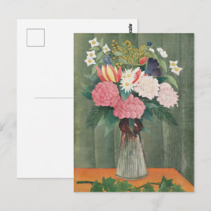 Oude Henri Rousseau Roze Bloemstilleven Briefkaart