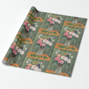 Oude Henri Rousseau Roze Bloemstilleven Cadeaupapier