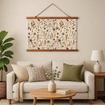 Oude Herbarium Gedroogde Bloem Houten Wandtapijt