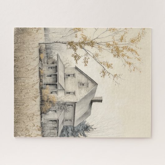 Oude herenhuis Jigzaag Puzzle uit 1920 Legpuzzel (Horizontaal)