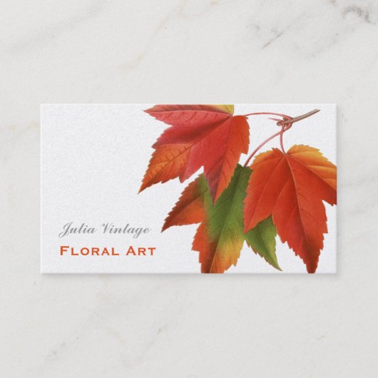 Oude herfst esdoornbladeren visitekaartje (Voorkant)