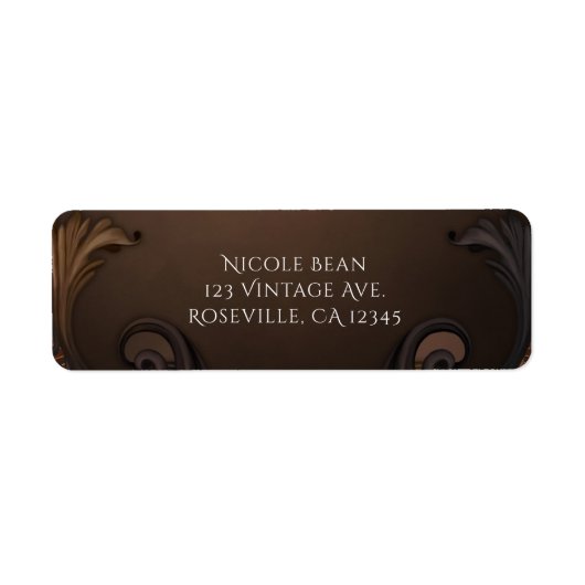 Oude herfst gouden decoratieve bladeren bruiloft etiket (Voorkant)