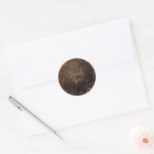 Oude herfst gouden decoratieve bladeren bruiloft ronde sticker (Envelop)