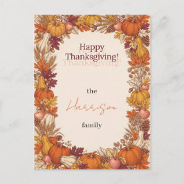 Oude herfst oogst fijne Thanksgiving groet Briefkaart