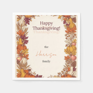 Oude herfst oogst fijne Thanksgiving groet Servet