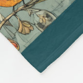 Oude herfst patchwork uitziende pompoen uil bloem fleece deken (Hoek)