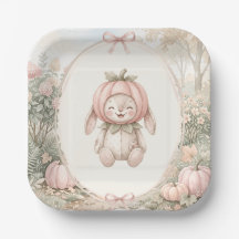 Oude herfst pompoen babyshower papieren borden
