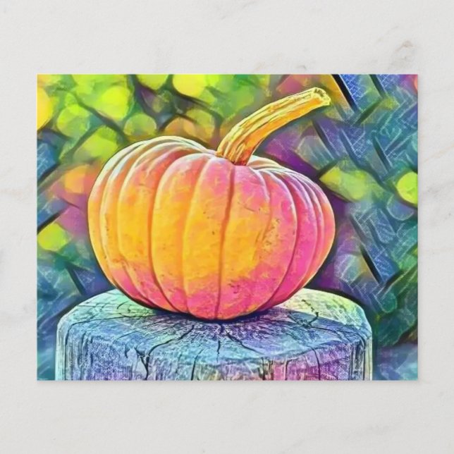 Oude herfst pompoenen herfstkleuren aquarel  (Voorkant)