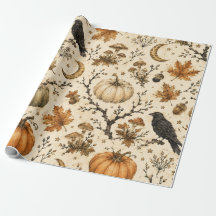 Oude herfst raaf pompoen paddestoel boslandschap